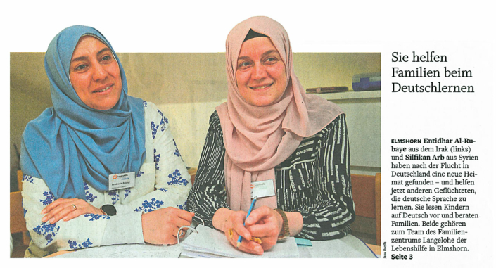 Elmshorner Nachrichten vom 16.06.2023_1: Sie helfen beim Deutschlernen. Siehe auch nächster Artikel